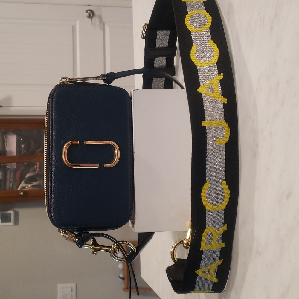 Marc Jacobs Navy/Gray and Black Crossbody Bag
